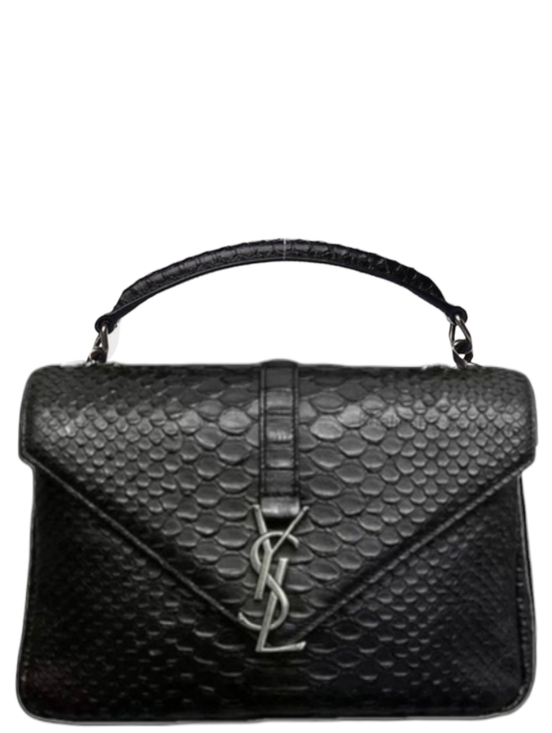 Yves Saint Laurent Handbags - Like NEW! YSL Saint Laurent Calfskin Python Embossed Medium College Bag Black